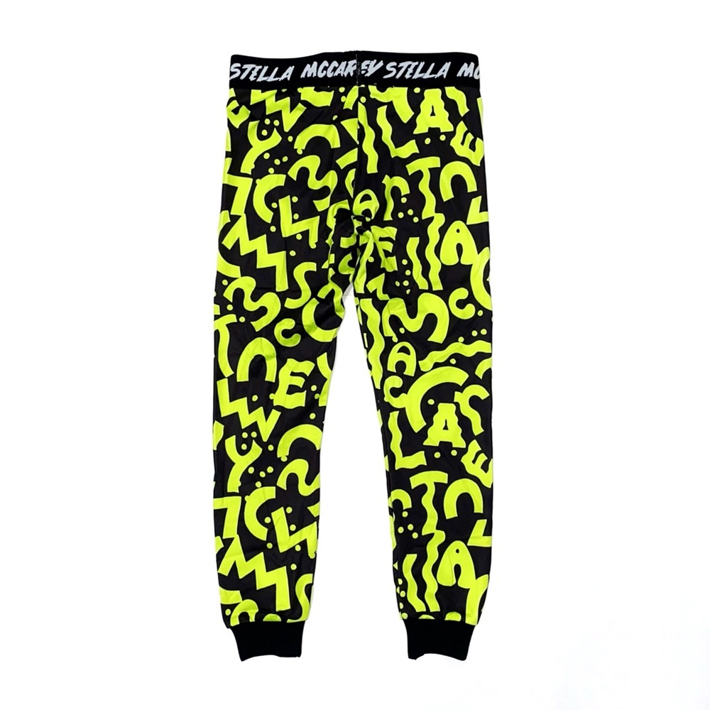 STELLA MCCARTNEY KIDS BLACK YELLOW LOGO PRINT JERSEY TOP PANTS tracksuit SET - Picture 7 of 12